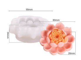 Molde silicona flor loto abierta grande 